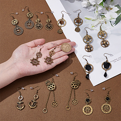 9Pairs 9 Styles Zinc Alloy Dangle Earrings&nbsp;EJEW-UN0006-96