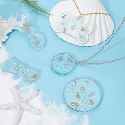 168Pcs Tortoise & Mermaid & Anchor & Dolphin & Coconut Tree Alloy Cabochons&nbsp;MRMJ-OC0002-62