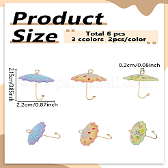 6Pcs 3 Colors Acrylic Pendants&nbsp;OACR-LP0001-07