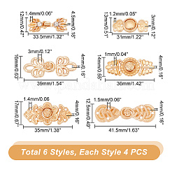 24Pcs 6 Styles Chinese Style Flower Alloy Snap Lock Clasps&nbsp;FIND-GA0003-16