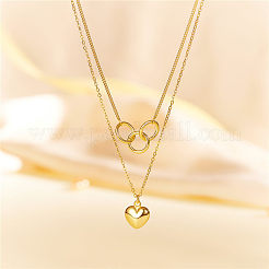 925 Sterling Silver Double Layer Necklaces&nbsp;JN954A