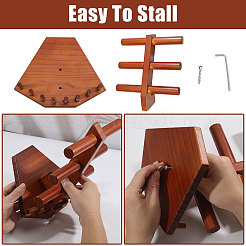 Solid Wood Jewelry Set Jewelry Tower Stands for Rings Bracelets Necklaces&nbsp;DJEW-WH0028-005
