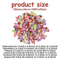 900Pcs 6 Styles Handmade Polymer Clay Nail Art Decoration&nbsp;CLAY-YW0002-36