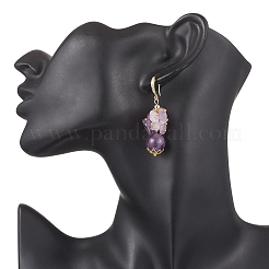 Natural Amethyst Chip Beaded Dangle Earrings&nbsp;EJEW-JE06568-02