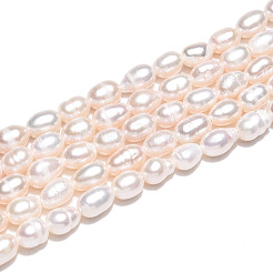 Natural Cultured Freshwater Pearl Beads Strands&nbsp;PEAR-N012-04U-01