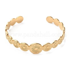 304 Stainless Steel Sun Cuff Bangles&nbsp;LS-BJEW-F457-25G