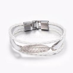 Leather Cord Multi-strand Bracelets&nbsp;BJEW-P169-H