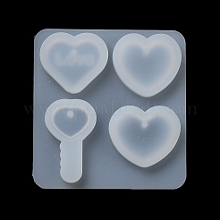 Valentine's Day Theme Heart & Key DIY Pendant Silicone Molds&nbsp;X1-DIY-G107-01