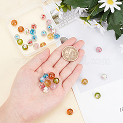 32Pcs 8 Colors Handmade Gold Sand Lampwork Rondelle Beads Strands&nbsp;LAMP-OC0001-44