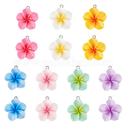 28Pcs 7 Colors Opaque Resin Pendants&nbsp;RESI-TA0005-19