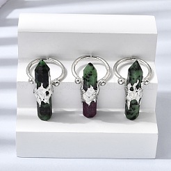 Natural & Synthetic Gemstone & Brass Cuff Rings for Women&nbsp;RJEW-G374-01P