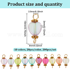 200Pcs 10 Colors Transparent Acrylic Pendants&nbsp;PALLOY-GO00013