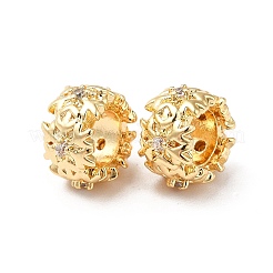 Brass Micro Pave Cubic Zirconia European Beads&nbsp;X-KK-M233-44G