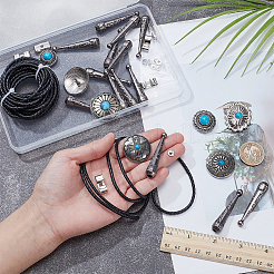 DIY Alloy & Imitation Turquoise Bolo Tie Buckle Making Findings Kits&nbsp;DIY-NB0012-94