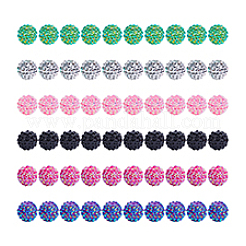 AHADERMAKERS 60pcs 6 colors Resin Rhinestone Beads&nbsp;RESI-GA0001-26