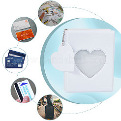 3 Inch PVC Mini Heart Hollow Photocard Holder Book&nbsp;AJEW-WH0038-65P-01
