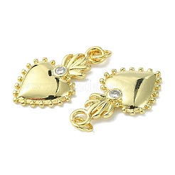 Rack Plating Brass Micro Pave Cubic Zirconia Pendants&nbsp;KK-K332-05G