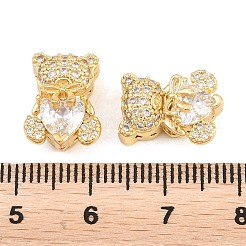 Brass Clear Cubic Zirconia Beads&nbsp;KK-B186-13G