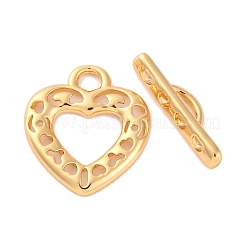 Heart Brass Toggle Clasps&nbsp;KK-S403-18G