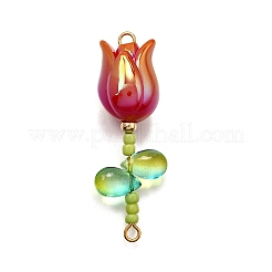 UV Plated Acrylic Flower Links Connector Charms&nbsp;PALLOY-TA00272