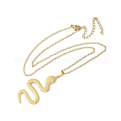 304 Stainless Steel Snake Pendant Necklaces for Women Men&nbsp;LS-NJEW-Z063-03G-07