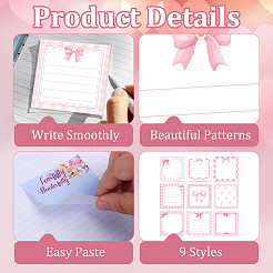 9Pcs Square Paper Sticky Note Pads&nbsp;DIY-CP0014-13A