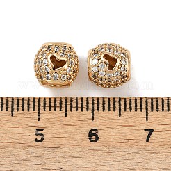 Brass Micro Pave Cubic Zirconia Beads&nbsp;KK-F906-23G