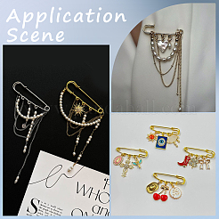 30Pcs Alloy Brooch Findings&nbsp;FIND-SC0022-86