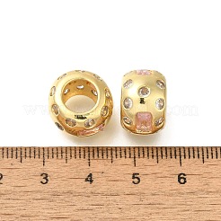 Brass Micro Pave Cubic Zirconia Beads&nbsp;KK-Z086-17G