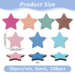 3Sets Dyed Wooden Decotations&nbsp;AJEW-FH0007-73