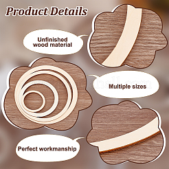 24Pcs 4 Styles Unfinished Wood Pieces&nbsp;WOOD-OC0004-08