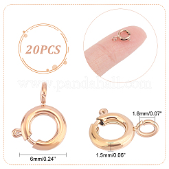 Ion Plating(IP) 20Pcs 304 Stainless Steel Smooth Surface Spring Ring Clasps&nbsp;STAS-UN0040-96RG