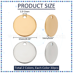 60Pcs 2 Colors Ion Plating(IP) 304 Stainless Steel Charms&nbsp;STAS-PH0005-64