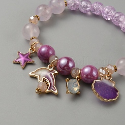2Pcs 2 Style Glass Beaded Stretch Bracelets Set&nbsp;BJEW-WH0016-21B
