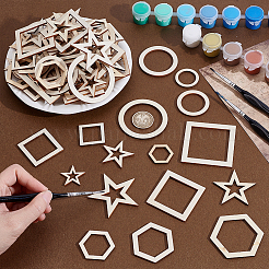 200Pcs 16 Styles Wood Sheets&nbsp;WOOD-PH0003-95
