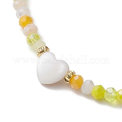 5Pcs 5 Styles Facete Rondelle Glass Beaded Stretch Bracelets&nbsp;BJEW-JB10332