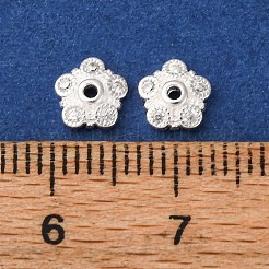 925 Sterling Silver Clear Cubic Zirconia Bead Caps&nbsp;STER-A047-07B-S