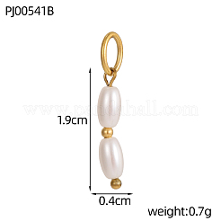 304 Stainless Steel with White Shell Pearl Pendants&nbsp;SH-OY001-03G