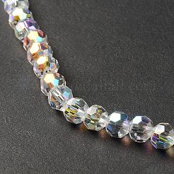 Transparent Electroplate Glass Beads Strands&nbsp;EGLA-I015-05