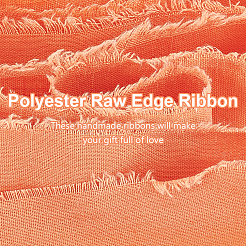 10M Polyester Frayed Ribbon&nbsp;OCOR-WH0094-01C