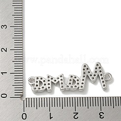 Mother's Day Brass Micro Pave Clear Cubic Zirconia Connector Charms&nbsp;KK-K378-12P
