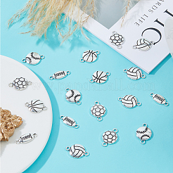 60Pcs 5 Styles Tibetan Style Zinc Alloy Sport Ball Connector Charms&nbsp;FIND-HS0001-38
