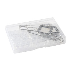 DIY Square Alloy Commemorative Photo Pendants Making Kits&nbsp;DIY-FS0009-22