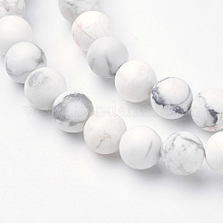 Natural Howlite Bead Strands&nbsp;G-G735-66F-6mm