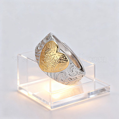 Heart Adjustable Brass Finger Rings&nbsp;WG5155F-01