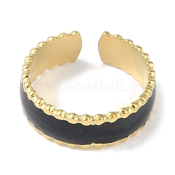 Ion Plating(IP) 304 Stainless Steel Enamel Cuff Finger Rings&nbsp;RJEW-L107-083G-02