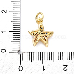 Brass Micro Pave Cubic Zirconia Pendants&nbsp;KK-S510-47G-04