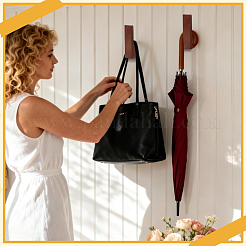 8Pcs Wooden Wall-mounted Coat Rack&nbsp;AJEW-DR0003-08