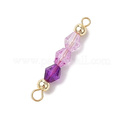 15Pcs 5 Colors Acrylic Bicone Beaded Connector Charms&nbsp;PALLOY-JF03476