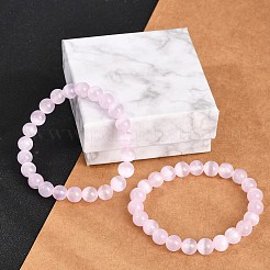 Dyed Natural Selenite Round Beaded Stretch Bracelets for Women&nbsp;G-U005-02I